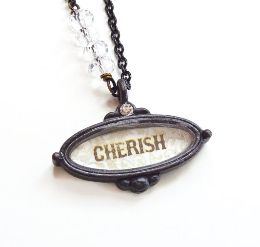 Cherish charm necklace