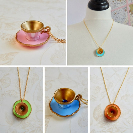 Alice in Wonderland Tea Cup Necklace
