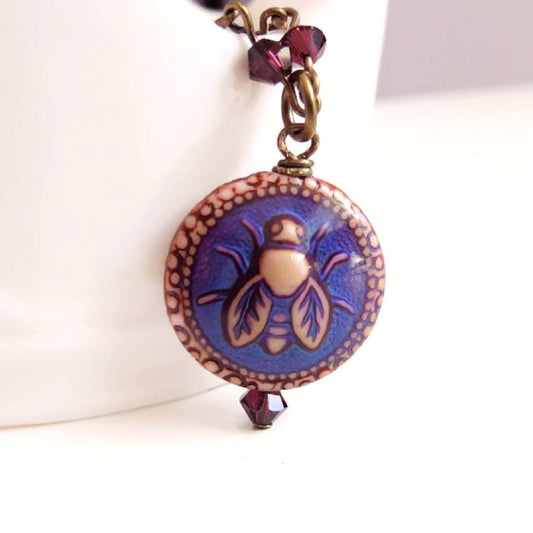 Beatrice - Mood bead bee necklace