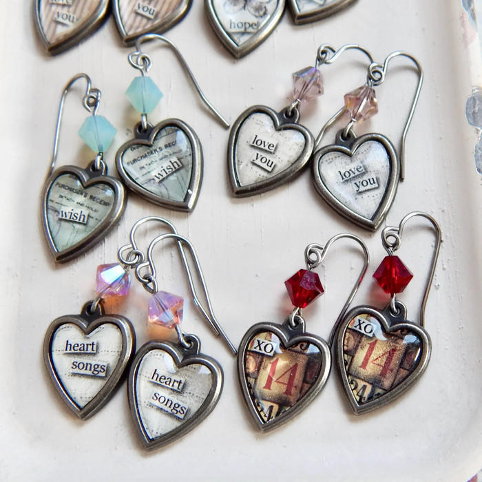 Wish earrings - Inspirational earrings - opal crystal - charm earrings - graduation gift