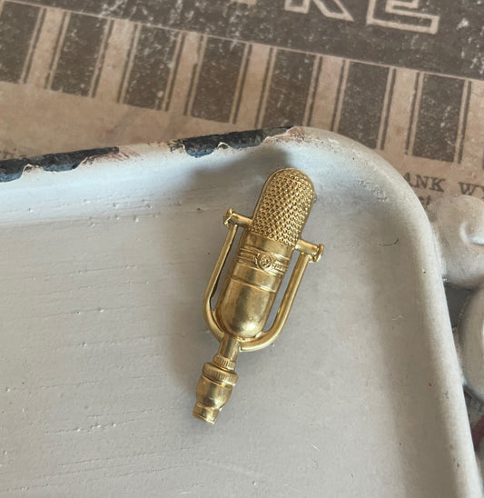 Brass microphone pin
