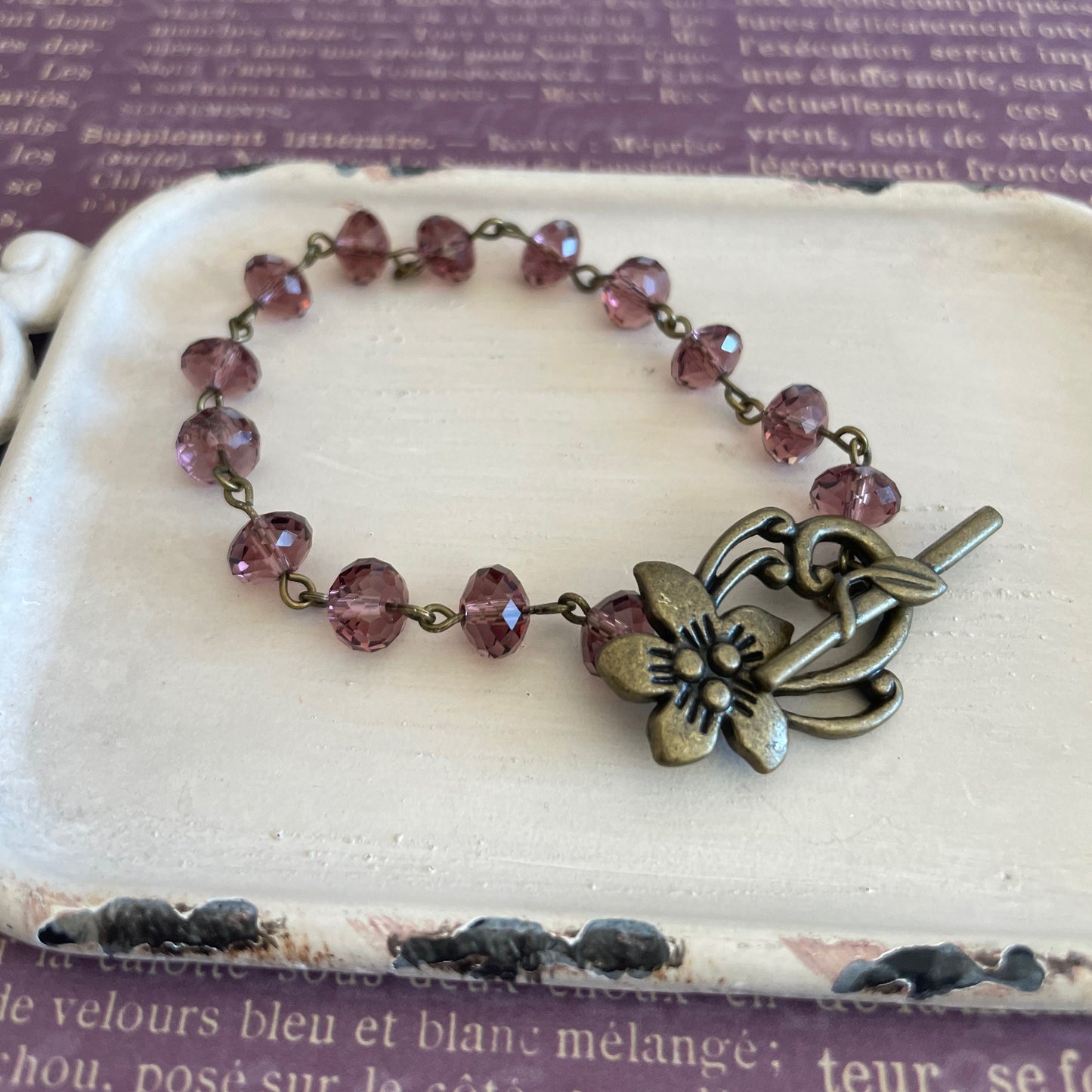 Amethyst Flower bracelet