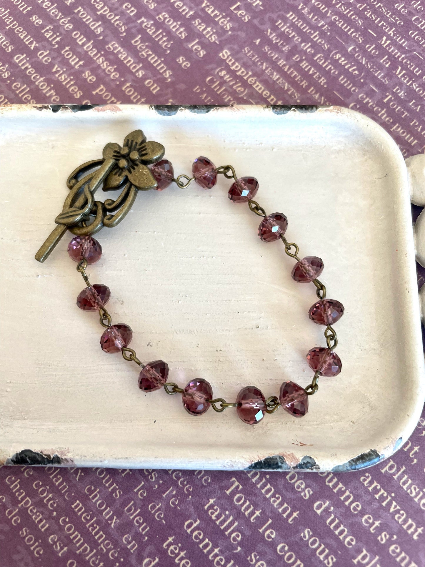 Amethyst Flower bracelet