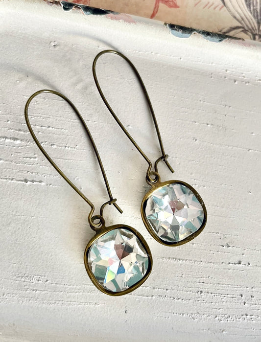 Clear vintage Swarovski crystal earrings